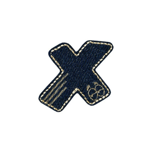 Applikation Jeans Buchstabe X