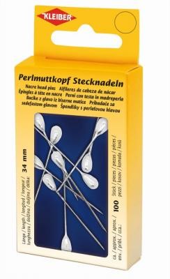 Kleiber 100 Stk Perlmutt Stecknadeln 34mm