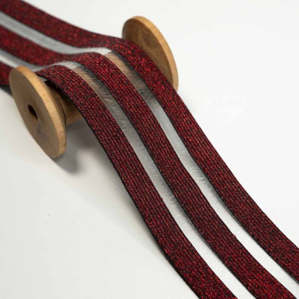 Gummiband Glam 50mm transparent rot
