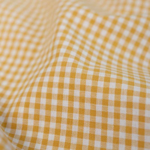 Edle Baumwoll Popeline Karo klein 3mm senf