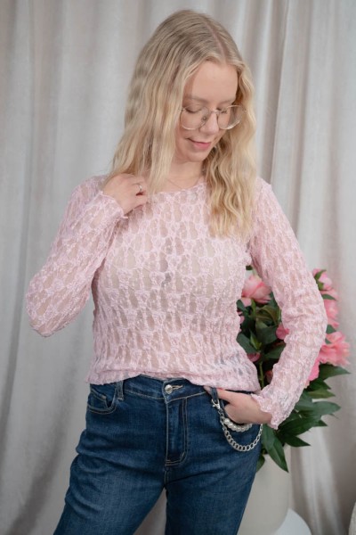Spitzenshirt Soft Arabella rosa