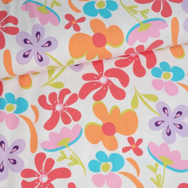 Baumwolljersey Blumenpracht ecru