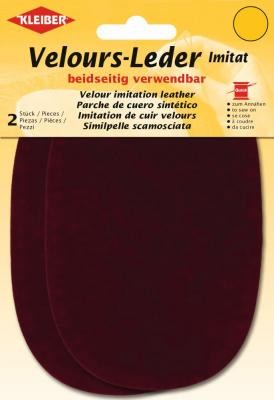 Kleiber 2Stk Velourleder-Imitat Patches Zum Aufnähen bordeaux