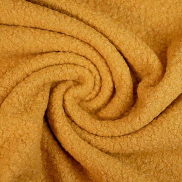 Bouclé Mantelstoff senfgelb