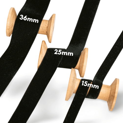 Samtband 36mm schwarz