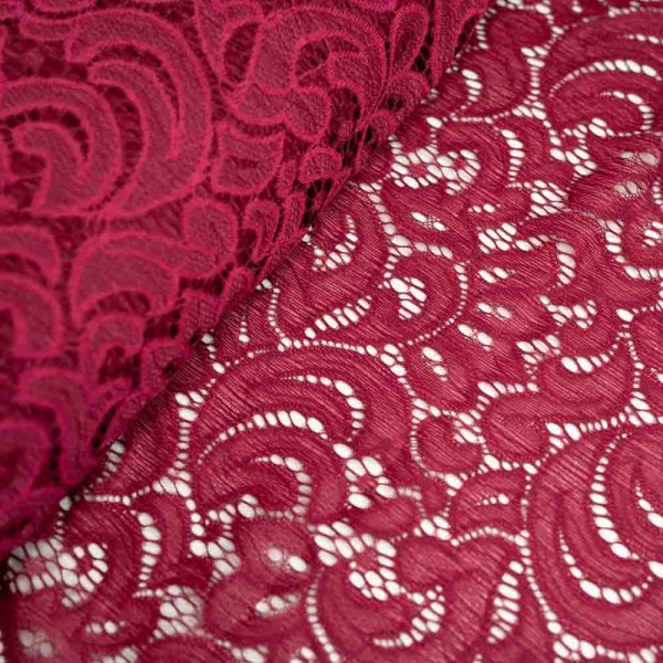 Italienische Spitze STRETCH bordeaux