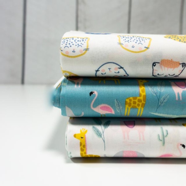 Baumwollwebware Desert Family weiß