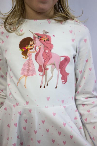 Einhornliebe weiß-rose Panel Baumwolljersey