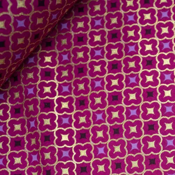 Baumwollwebware Glam Mosaik pink