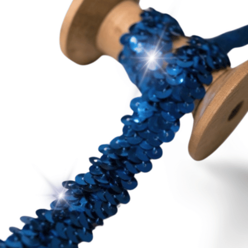 Paillettenband Stretch 20mm royalblau