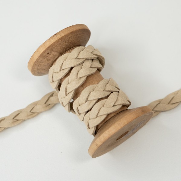 Kunstleder-Kordel Geflochten 10mm sand