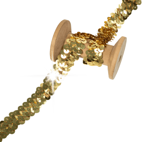 Paillettenband Stretch 20mm gold