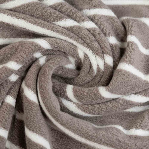 Frottee Jersey Streifen taupe