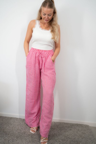 Musselinhose Ellie Streifen rosa-rot