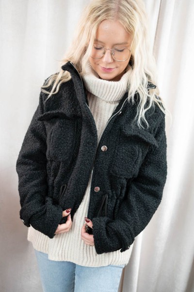 Boucle Jacke Bella schwarz