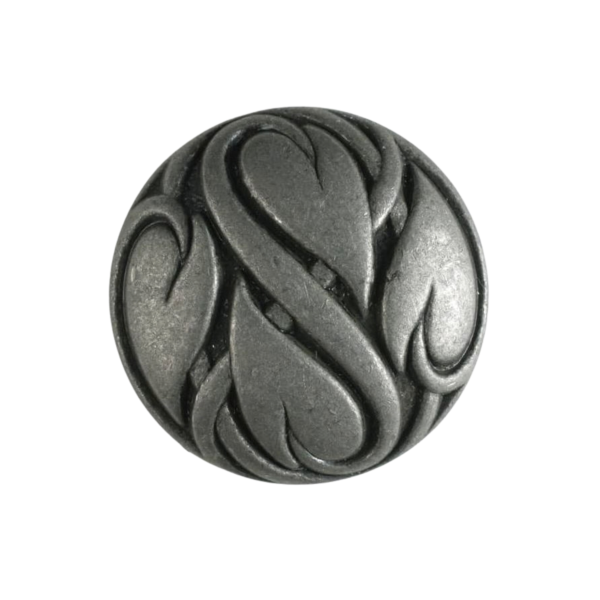 Metallknopf gewölbt mit Muster 28mm altzinn
