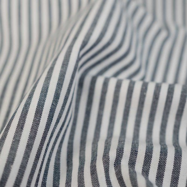 Baumwoll Popeline Streifen MELIERT navy