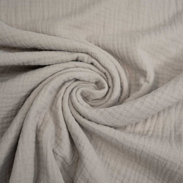 Musselin SCHWER Triple Gauze Uni taupe hell