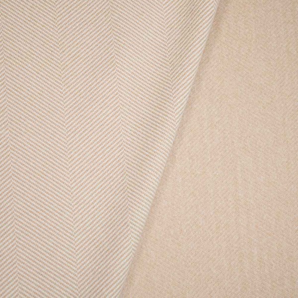 Jacquard Mantelstrick Fischgrät beige