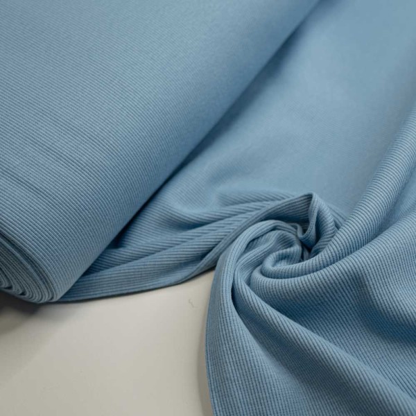 Fein-Ripp Bündchen 100cm breit jeansblau hell