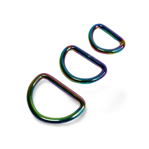 EvLis D-Ring Massiv chrom rainbow 40mm