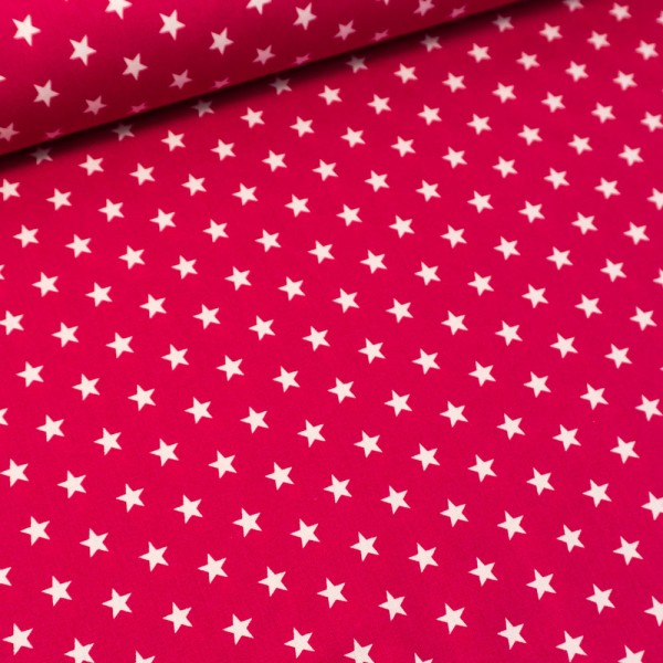 Edle Baumwollwebware Sterne pink-beere