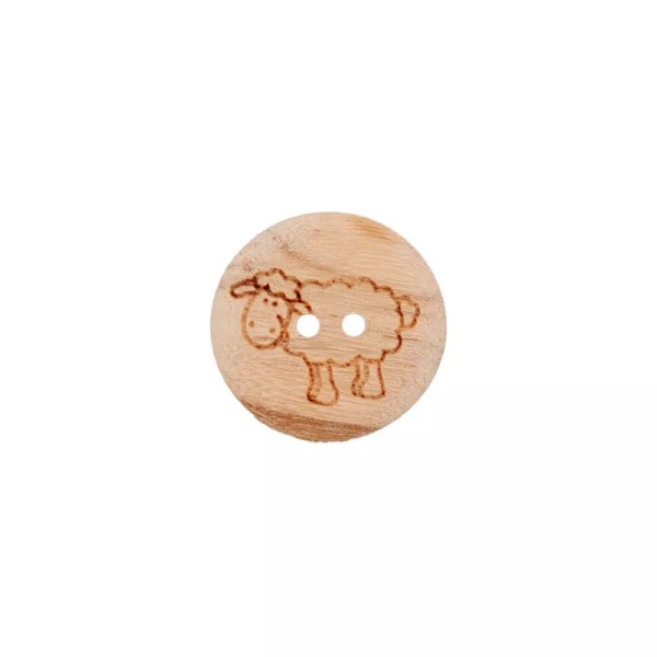 Holzknopf Schaf 15mm mehrfarbig