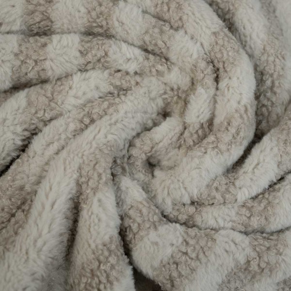 Teddyplüsch Soft Streifen beige