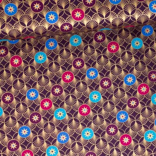 Baumwollwebware Glam X-Mas Ornamente beere