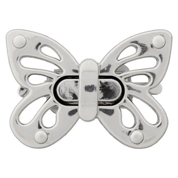 Taschenverschluss Schmetterling 50mm silber