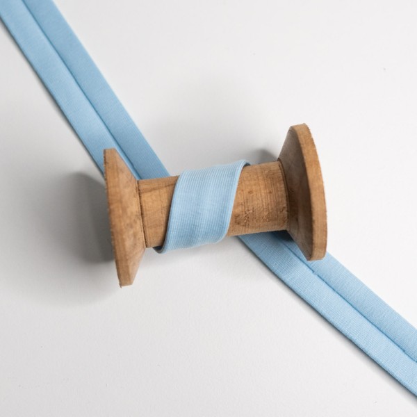 Baumwolljersey Schrägband Lena jeansblau