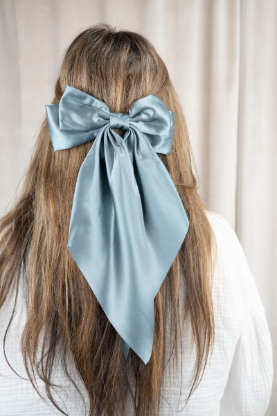 Haarschleife Haarspange jeansblau