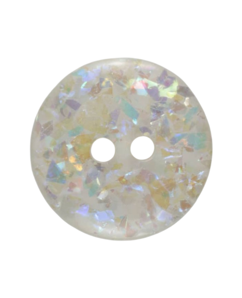 Modeknopf Glitzer 23mm weiß