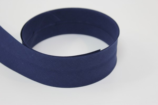 Schrägband 2cm oder 4cm breit vorgefalzt dunkelblau 40mm