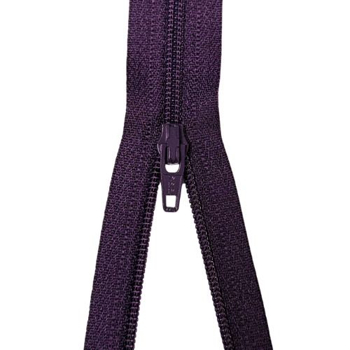 YKK nicht teilbarer Reißverschluss kleine Spirale aubergine 60cm