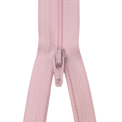 YKK nicht teilbarer Reißverschluss kleine Spirale pastellrosa 60cm