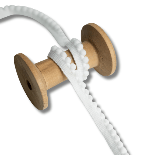 Bommelborte 6mm weiß