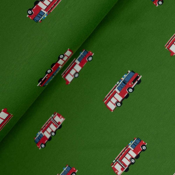 Baumwolljersey Feuerwehr grün