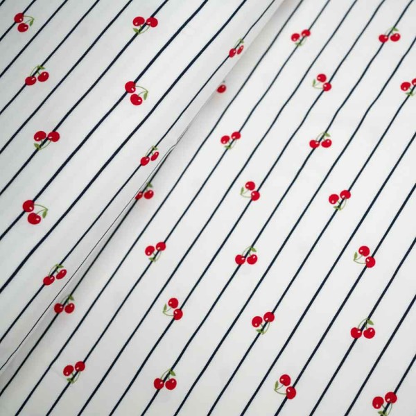 Baumwolljersey Kirschen ecru