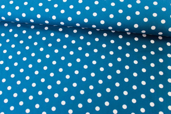 1,40m Zuschnitt Edle Baumwollwebware Popeline Dots jeansblau