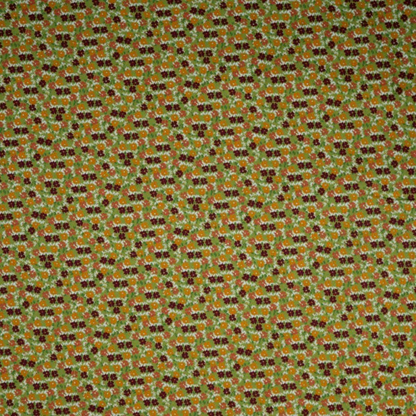 Baumwollwebware Blumen lime