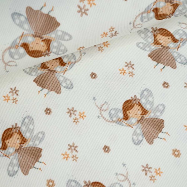 Ripp Baumwolljersey Fee ecru