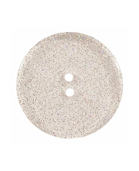 Modeknopf Glitzer 18mm transparent