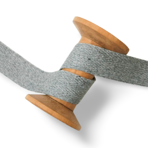 Baumwoll Einfassband 20mm hellgrau melange