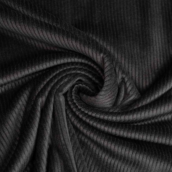 Feincord Jersey SOFT schwarz