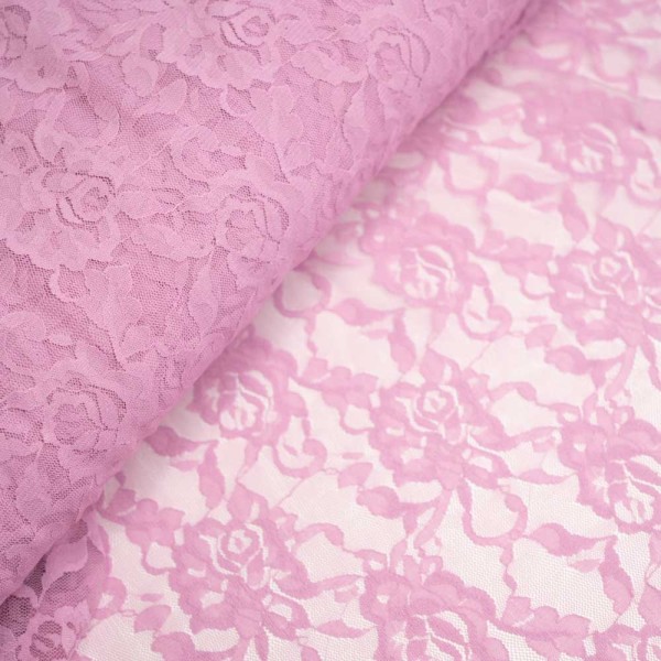 Italienische Spitze STRETCH Rosen altrosa