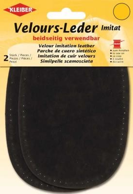 Kleiber 2Stk Velourleder-Imitat Patches zum Aufnähen khaki