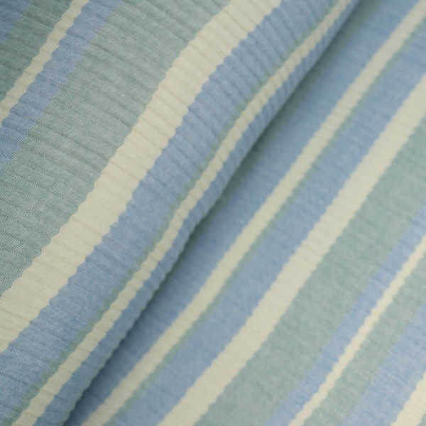 Musselin Double Blockstreifen blau-weiß