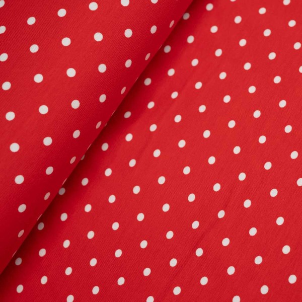 Baumwolljersey Punkte rot