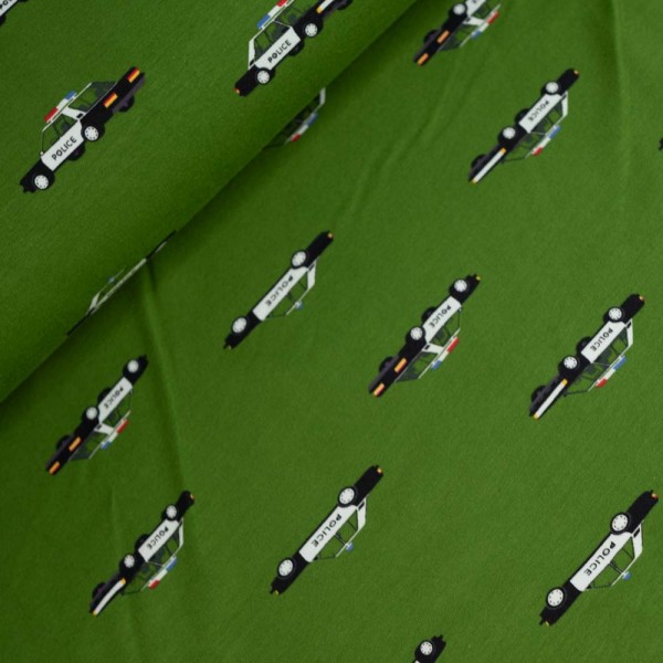 Baumwolljersey Police Auto oliv